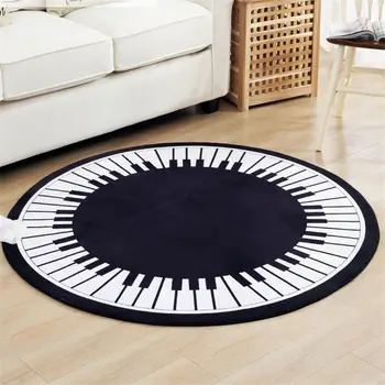 

Children's Play Crawling Rug Round Piano Keyboard Flannel Floor Mats Carpet Area Rug Mat Anti-slip Chair Rugs for Living Room