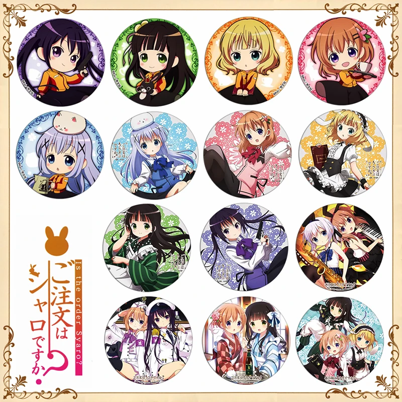 ZXFJXR 58MM Anime Gochuumon wa Usagi Desuka Is The Order A Rabbit Hoto Kokoa Kafuu Tedeza Rabbit House Cute Badge Pin Brooch
ZXFJXR 58MM Anime Gochuumon wa Usagi Desuka Is The Order A Rabbit Hoto Kokoa Kafuu Tedeza Rabbit House Cute Badge Pin Brooch