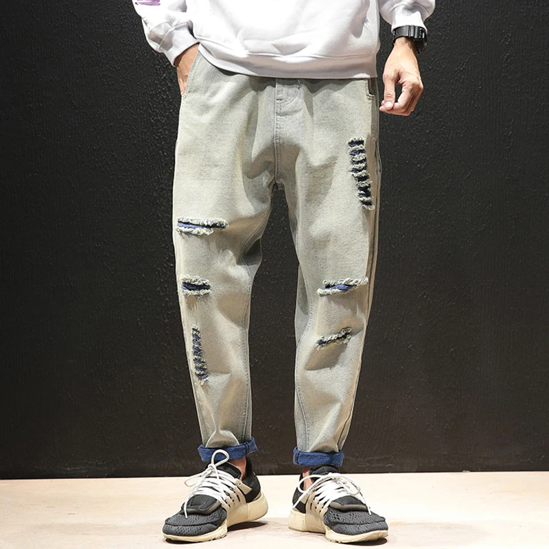 Spring Autumn New Distressed men Jeans Pants Slim Fit Design Ripped Hole Streetwear Jogger Denim Jeans Men
Spring Autumn New Distressed men Jeans Pants Slim Fit Design Ripped Hole Streetwear Jogger Denim Jeans Men