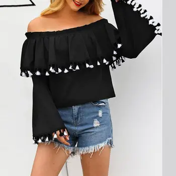 Tassel Women Blouse Long Sleeve Off Shoulder Ladies Retro Casual White Black Tops Blusas WS9039V
Tassel Women Blouse Long Sleeve Off Shoulder Ladies Retro Casual White Black Tops Blusas WS9039V