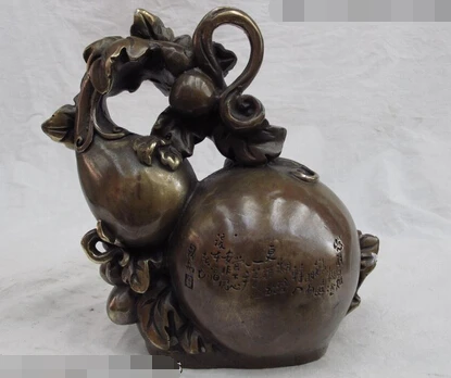 xd 003355 7.5 Chinese Folk Copper Bronze Feng shui Lucky Fu Shou Gourd cucurbit Statue
xd 003355 7.5 Chinese Folk Copper Bronze Feng shui Lucky Fu Shou Gourd cucurbit Statue