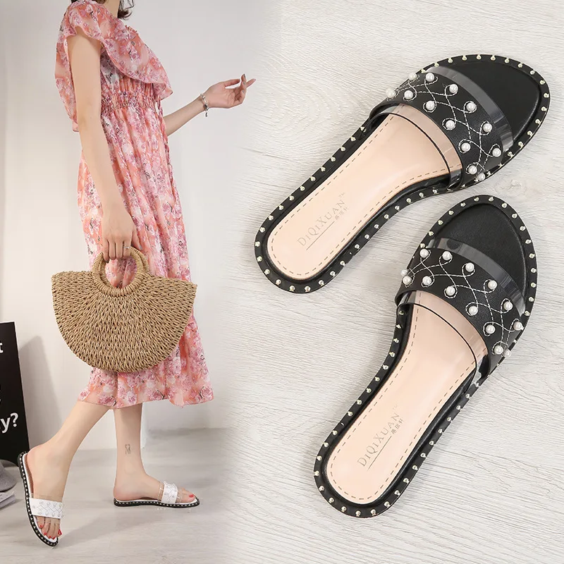 Women Slippers 2019 Summer Shoes Woman Pearls Transparent Sweet Outdoor Slides Beach Flip Flops Sandals Flats Shoe Plus Size 43
Women Slippers 2019 Summer Shoes Woman Pearls Transparent Sweet Outdoor Slides Beach Flip Flops Sandals Flats Shoe Plus Size 43