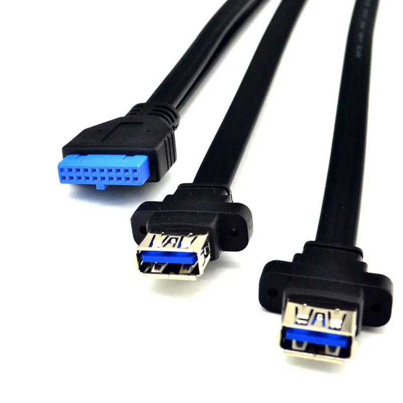 USB 3.0 Cable jack USB HUB Male to Female 19Pin Header 2x USB3.0 Extension Cable with Screw Panel Mount for Desktops Computer
USB 3.0 Cable jack USB HUB Male to Female 19Pin Header 2x USB3.0 Extension Cable with Screw Panel Mount for Desktops Computer