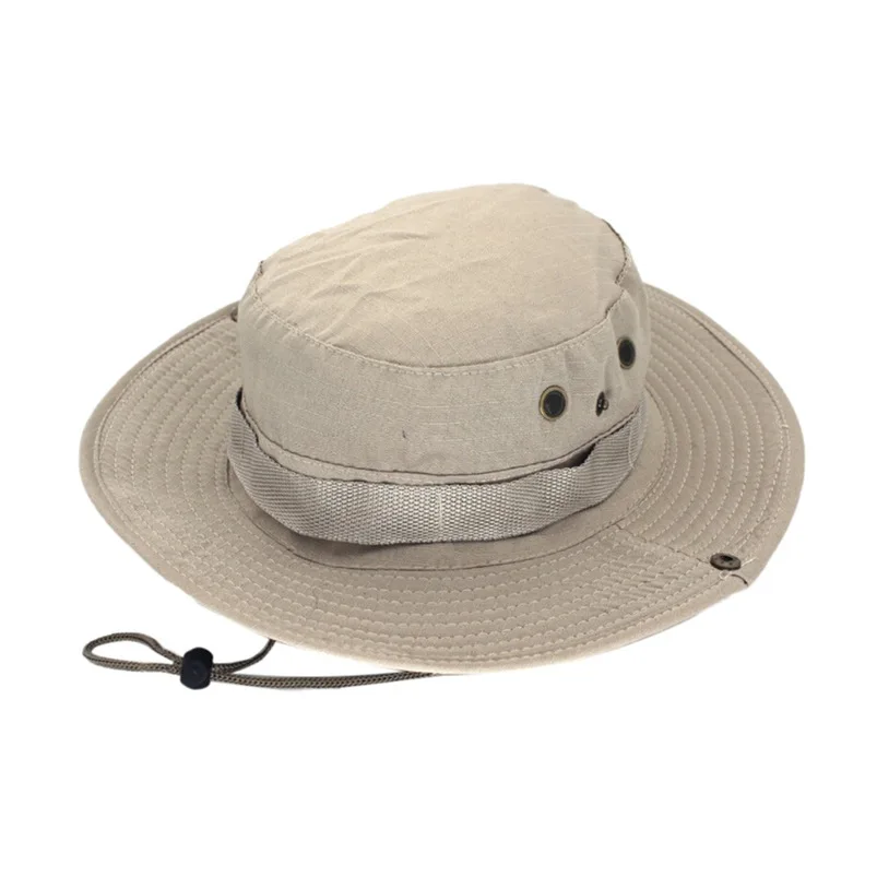 Adjustable Outdoor Camping Climbing Cap 2018 Solid Men Women Fishing Bucket Hat Boonie Hunting Cap Brim Military Army GN #FM28 (3)