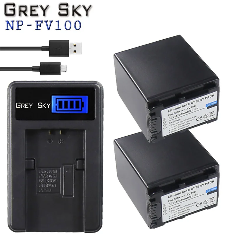 2pcs 4200mAh NP FV100 NP-FV100 FV100 Battery Batteries for Sony NP-FV30 NP-FV50 NP-FV70 SX83E SX63E FDR-AX100E AX100E HDR camera
2pcs 4200mAh NP FV100 NP-FV100 FV100 Battery Batteries for Sony NP-FV30 NP-FV50 NP-FV70 SX83E SX63E FDR-AX100E AX100E HDR camera