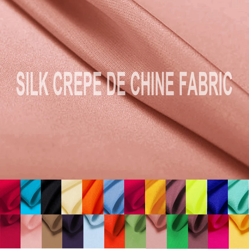 114CM Wide 16MM Thin Red Blue Pink Orange Silk Crepe de Chine Fabric for Summer Dress Shirt Pants Pajamas Skirt No.1-30 F005
114CM Wide 16MM Thin Red Blue Pink Orange Silk Crepe de Chine Fabric for Summer Dress Shirt Pants Pajamas Skirt No.1-30 F005
