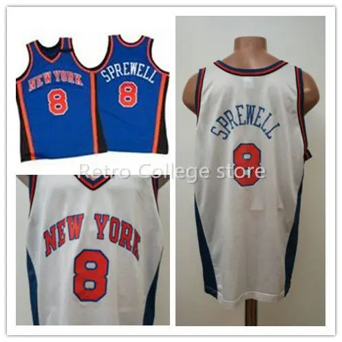 

NEW YORK BASKETBALL Shirt JERSEY #33 Patrick Ewing #8 LATRELL SPREWELL #3 John Starks Embroidery Stitched Personalized Custom an