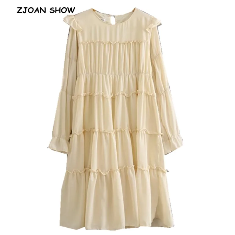 2019 Spring New Vintage Wood ears Ruffles Stitching Cake Dress Retro Woman Long sleeve Ruffles Loose Chiffon Dresses
2019 Spring New Vintage Wood ears Ruffles Stitching Cake Dress Retro Woman Long sleeve Ruffles Loose Chiffon Dresses