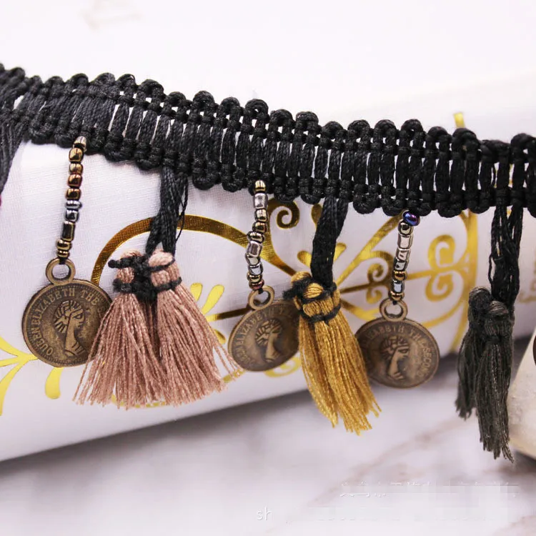 20yard/lot Black Tassel Metal Fringe Pom Trims Ball Ribbon Trim Decorative beaded Lace Pompom Trims for Sewing Curtain Apparel
20yard/lot Black Tassel Metal Fringe Pom Trims Ball Ribbon Trim Decorative beaded Lace Pompom Trims for Sewing Curtain Apparel