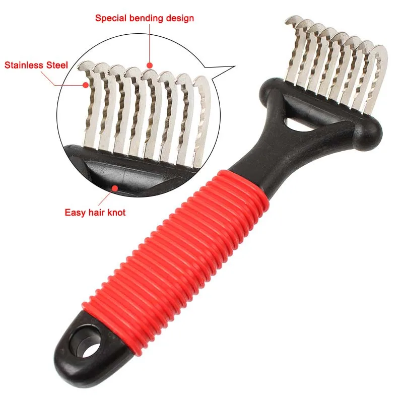 Pet Dematting Comb Professional Grooming Tool Pet Rake for Dogs Cats Best in Removing of Undercoat Mats Knots and Tangled Hair7