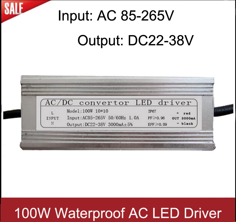 1pcs High Power 100W IP67 Input AC 85-265V Output DC 22-38V 3000mA LED Drivers Lighting Transformers For LED Lights Lamp
1pcs High Power 100W IP67 Input AC 85-265V Output DC 22-38V 3000mA LED Drivers Lighting Transformers For LED Lights Lamp