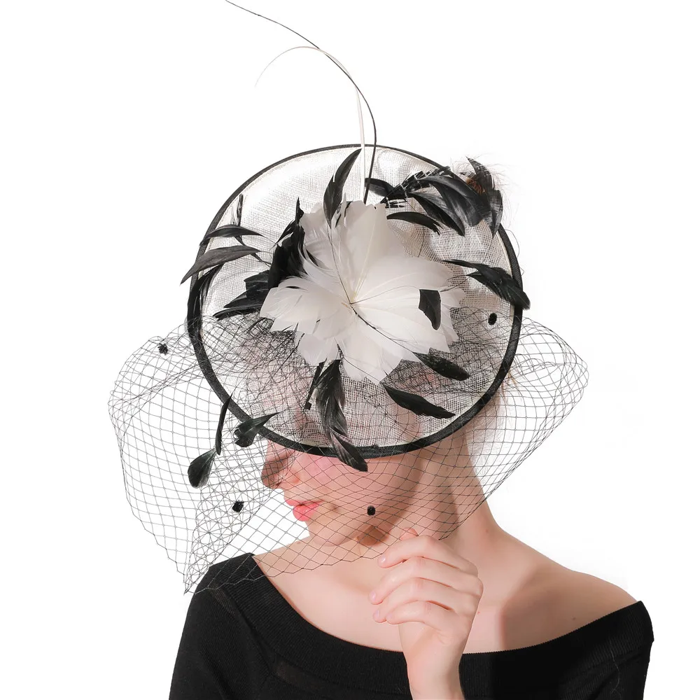 Bridal Cocktail Hats with Feather Sinamay Wedding Fascinator Hat For races church wedding party kentucky Elegant Ladies XMF216
Bridal Cocktail Hats with Feather Sinamay Wedding Fascinator Hat For races church wedding party kentucky Elegant Ladies XMF216