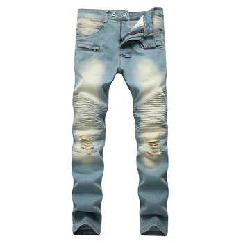 2019 Autumn men ripped jeans slim fit denim pants tiedye jeans men pleated motorcycle biker jeans hip hop strech for man
2019 Autumn men ripped jeans slim fit denim pants tiedye jeans men pleated motorcycle biker jeans hip hop strech for man