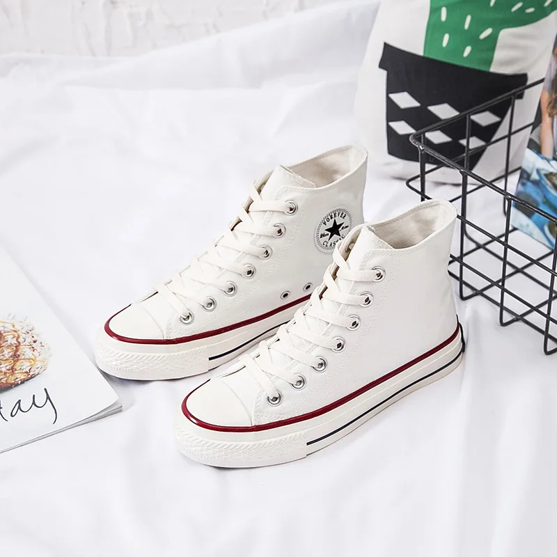 2019 women's vulcanized shoes white sneakers high help women casual canvas shoes comfortable breathable flats shoes woman N59
2019 women's vulcanized shoes white sneakers high help women casual canvas shoes comfortable breathable flats shoes woman N59