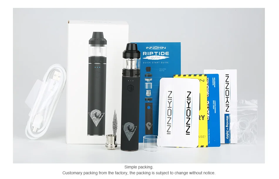 Innokin RipTide Crios Starter Kit with 3000mAh built-in Battery & 2ml/4ml Tank Atomizer & 0.25ohm Coils Vape Kit for DL Vaping