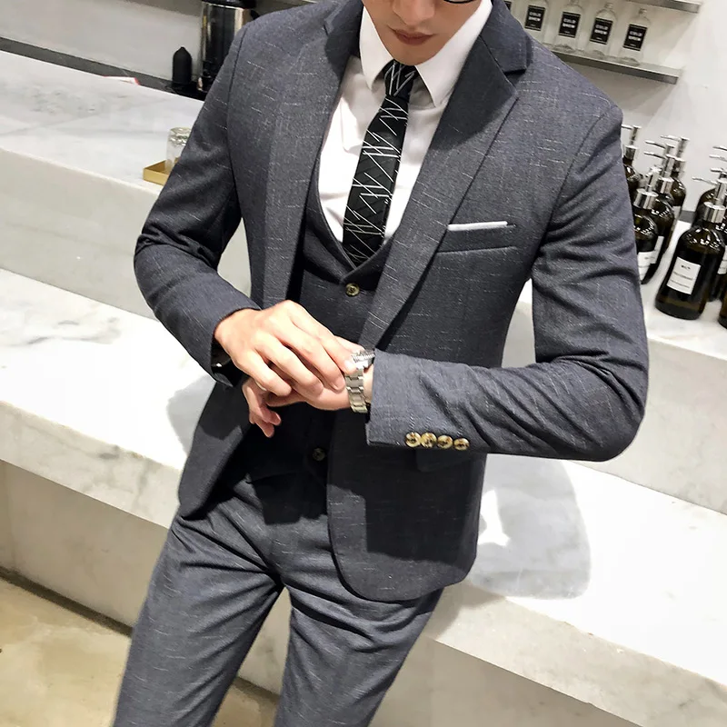 High Quality Men Formal Wear Suits Wedding dress Suits Blazers Jackets+Vest+Pants Men Casual Slim Suits Size 4XL
High Quality Men Formal Wear Suits Wedding dress Suits Blazers Jackets+Vest+Pants Men Casual Slim Suits Size 4XL