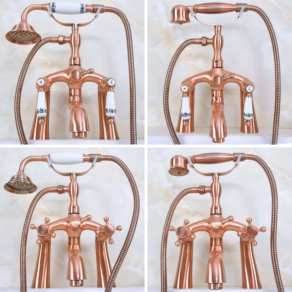 Antique Red Copper Deck Mount ClawFoot Bath Tub Faucet With Telephone Style Hand Held Shower Head - Bathroom Plumbing ana168
Antique Red Copper Deck Mount ClawFoot Bath Tub Faucet With Telephone Style Hand Held Shower Head - Bathroom Plumbing ana168