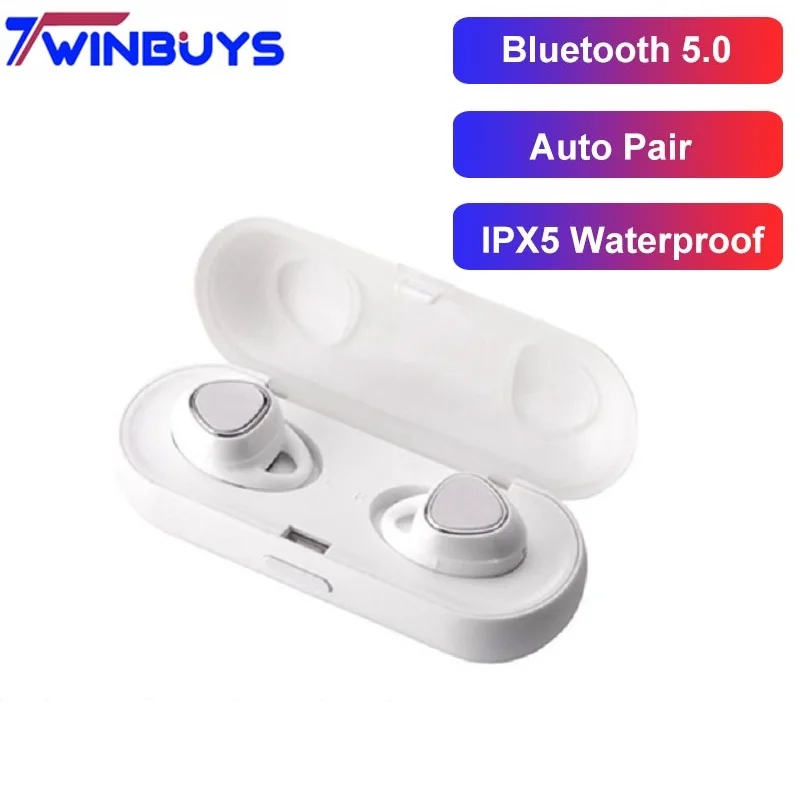 TWS Wireless Earphones Bluetooth 5.0 Stereo Earbud Mini Waterproof Sport Headsets with Charging Box for iPhone X Xiaomi Samsung
TWS Wireless Earphones Bluetooth 5.0 Stereo Earbud Mini Waterproof Sport Headsets with Charging Box for iPhone X Xiaomi Samsung