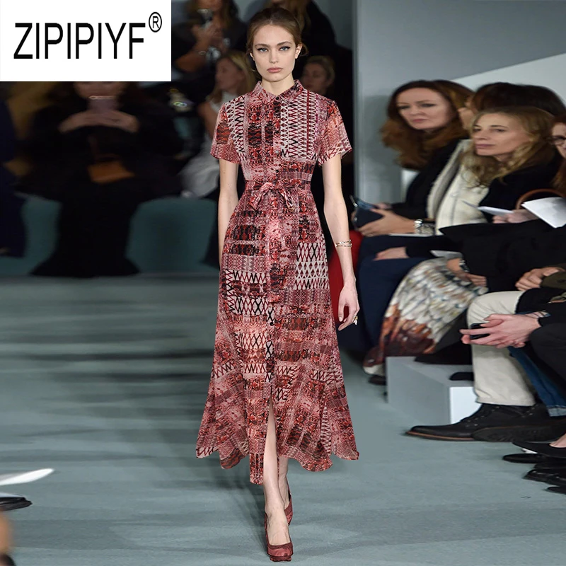 Vintage Fashion Women Dresses Turn Down Neck Short Sleeve Bow Bandage Design Single-breasted Floral Dresses Summer Dresses Z2183
Vintage Fashion Women Dresses Turn Down Neck Short Sleeve Bow Bandage Design Single-breasted Floral Dresses Summer Dresses Z2183