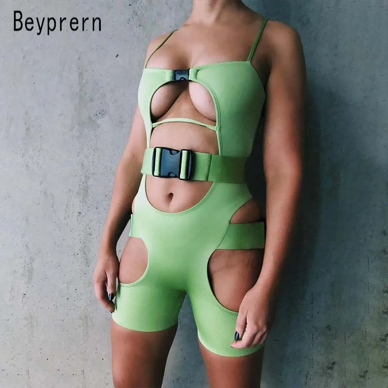 Beyprern Sexy Cut Out Buckle Details Rompers Boho Womens Neon Green Adjustable Waist Belt Buckle Short Jumpsuit Wholesale
Beyprern Sexy Cut Out Buckle Details Rompers Boho Womens Neon Green Adjustable Waist Belt Buckle Short Jumpsuit Wholesale
