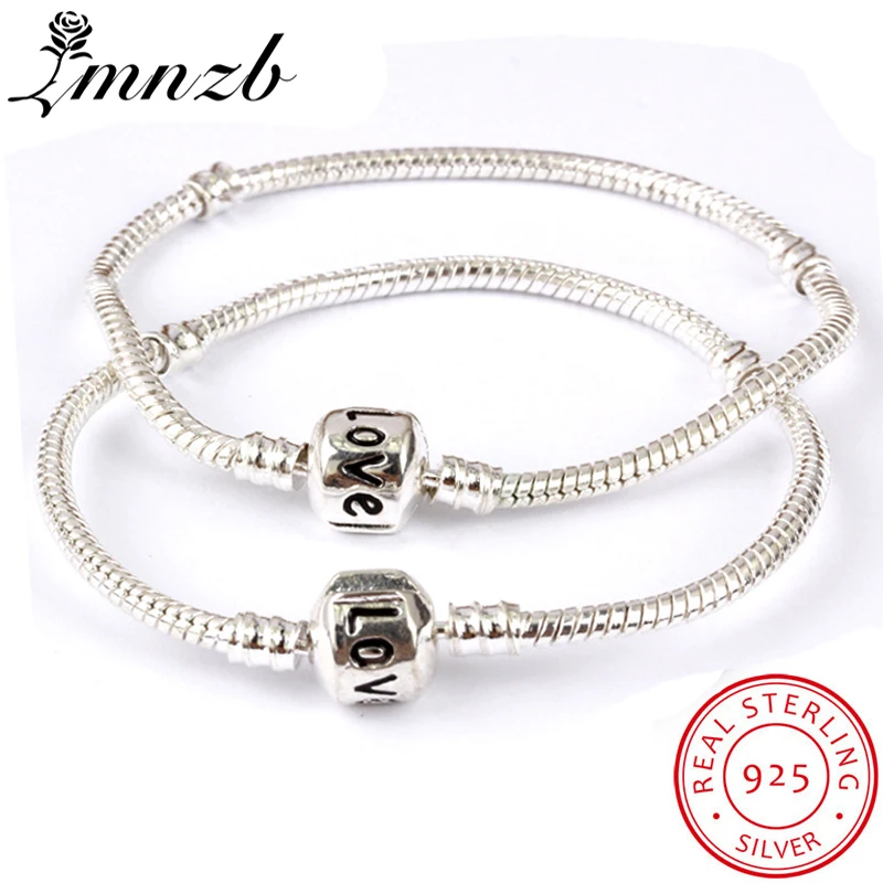 LMNZB 100% 925 Solid Silver Snake Chain Original Charm Bracelet With Love Stamped 20cm Long Charm Bead Bracelet For Women L-B520
LMNZB 100% 925 Solid Silver Snake Chain Original Charm Bracelet With Love Stamped 20cm Long Charm Bead Bracelet For Women L-B520