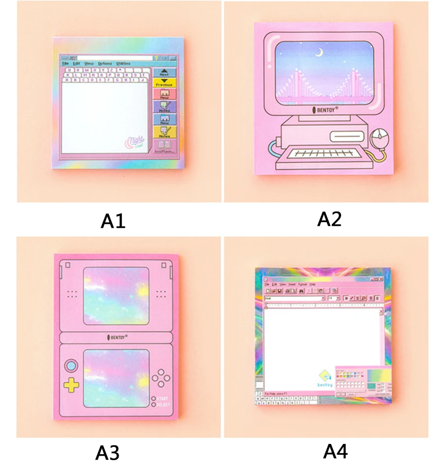 1X Kawaii Computer game machine shape Sticky Notes Post Memo Pad School Supplies Planner Stickers Paper Bookmarks Stationery 14