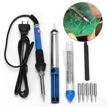 10pcs 60W 220V Soldering Iron Kit Set with Adjustable Temperature Different Soldering Tips Soldering for Varied Repaired Usage
10pcs 60W 220V Soldering Iron Kit Set with Adjustable Temperature Different Soldering Tips Soldering for Varied Repaired Usage