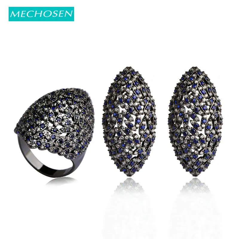MECHOSEN Luxury Copper Jewelry Sets Oval Earrings Ring For Women Decoration Black Gun Plated Boucle d'oreille femme Anillo Mujer
MECHOSEN Luxury Copper Jewelry Sets Oval Earrings Ring For Women Decoration Black Gun Plated Boucle d'oreille femme Anillo Mujer