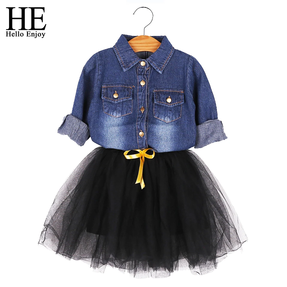HE-Hello-Enjoy-Girls-Clothes-Dress-spring-autumn-kids-dresses-for-girls-Long-sleeve-denim-shirt