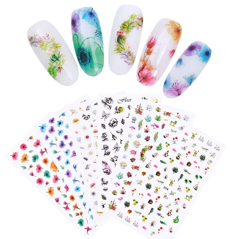 1Pc 3D Nail Sticker Colorful Plants Flower Feather Pattern Nail Art Adhesive Transfer Sticker Manicure Decals Decoration
1Pc 3D Nail Sticker Colorful Plants Flower Feather Pattern Nail Art Adhesive Transfer Sticker Manicure Decals Decoration