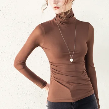 ACRMRAC Women t-shirt Spring and autumn t-shirt Solid color Long sleeve Turtleneck Slim Sexy Tops Tees T-shirt Women
ACRMRAC Women t-shirt Spring and autumn t-shirt Solid color Long sleeve Turtleneck Slim Sexy Tops Tees T-shirt Women