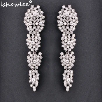 ISHOWLEE Luxury Wedding Crystal Large Drop Earrings for Women Fashion Pave Setting Rhinestone Earrings 2019 Gold Jewelry esh39 
ISHOWLEE Luxury Wedding Crystal Large Drop Earrings for Women Fashion Pave Setting Rhinestone Earrings 2019 Gold Jewelry esh39