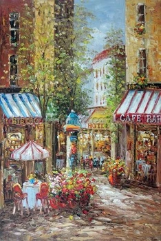 100% hand painted Paris Restaurant Cafe Bistro Sidewalk Tables Floral decoration Oil Painting free shipping High quality
100% hand painted Paris Restaurant Cafe Bistro Sidewalk Tables Floral decoration Oil Painting free shipping High quality