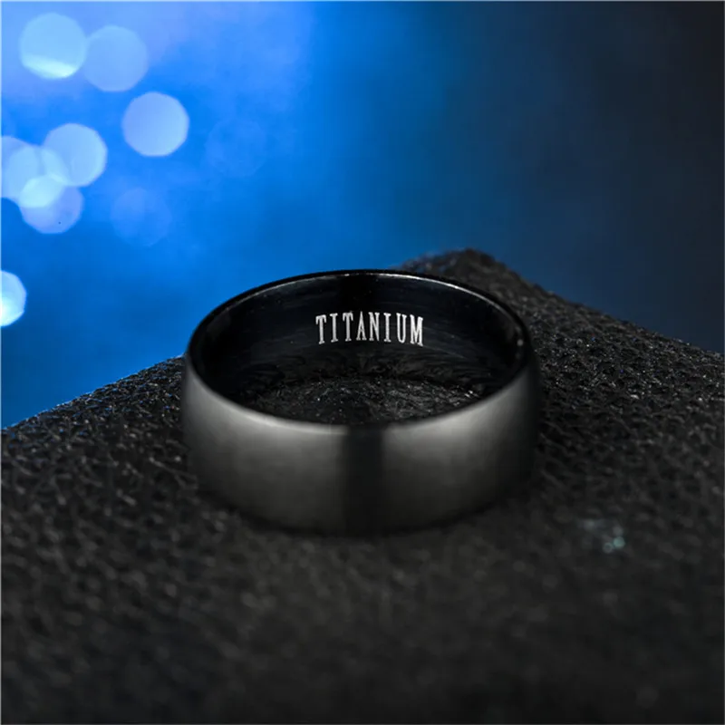 Мужское матовое кольцо ZORCVENS классическое обручальное черного цвета из титана