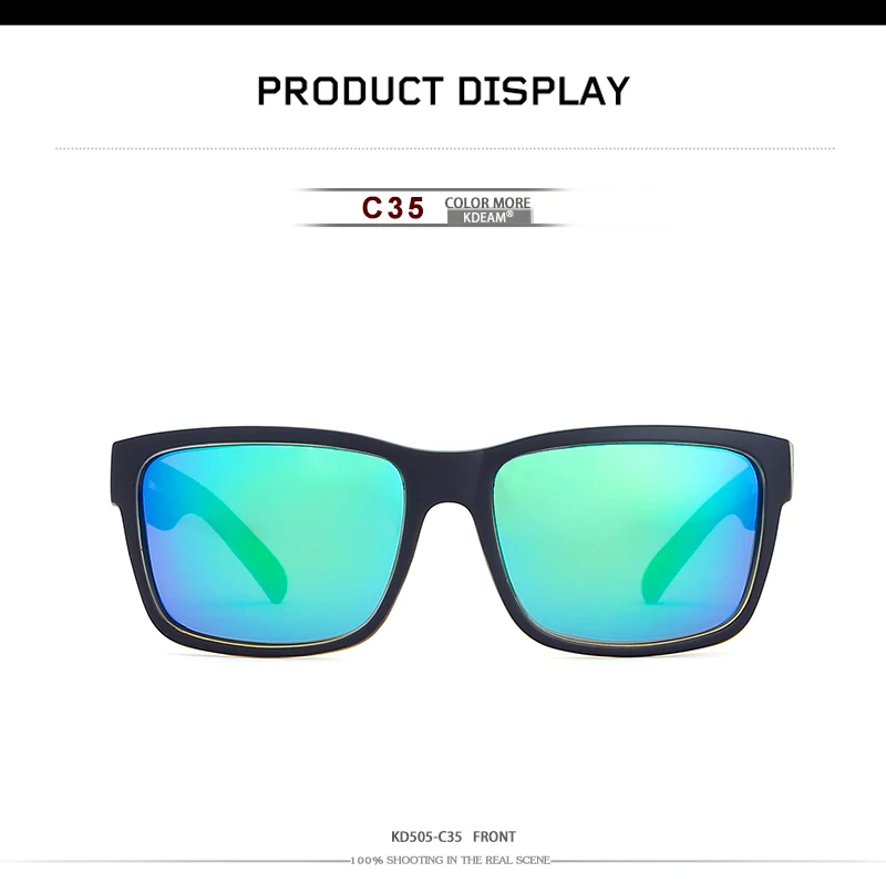 KDEAM Sport Sunglasses Polarized Men Square Sun Glasses Outdoor Women Brand design 2018 Summer UV400 With Original Case KD505 18