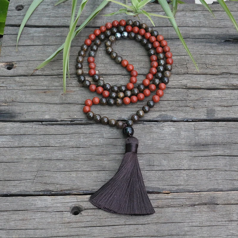 100% 8mm, 6mm, 4mm, Natural Beads, Bronzite, Red Jasper, JapaMala, Yoga Necklace, Spiritual Jewelry, Meditation, 108 Mala Beads
100% 8mm, 6mm, 4mm, Natural Beads, Bronzite, Red Jasper, JapaMala, Yoga Necklace, Spiritual Jewelry, Meditation, 108 Mala Beads