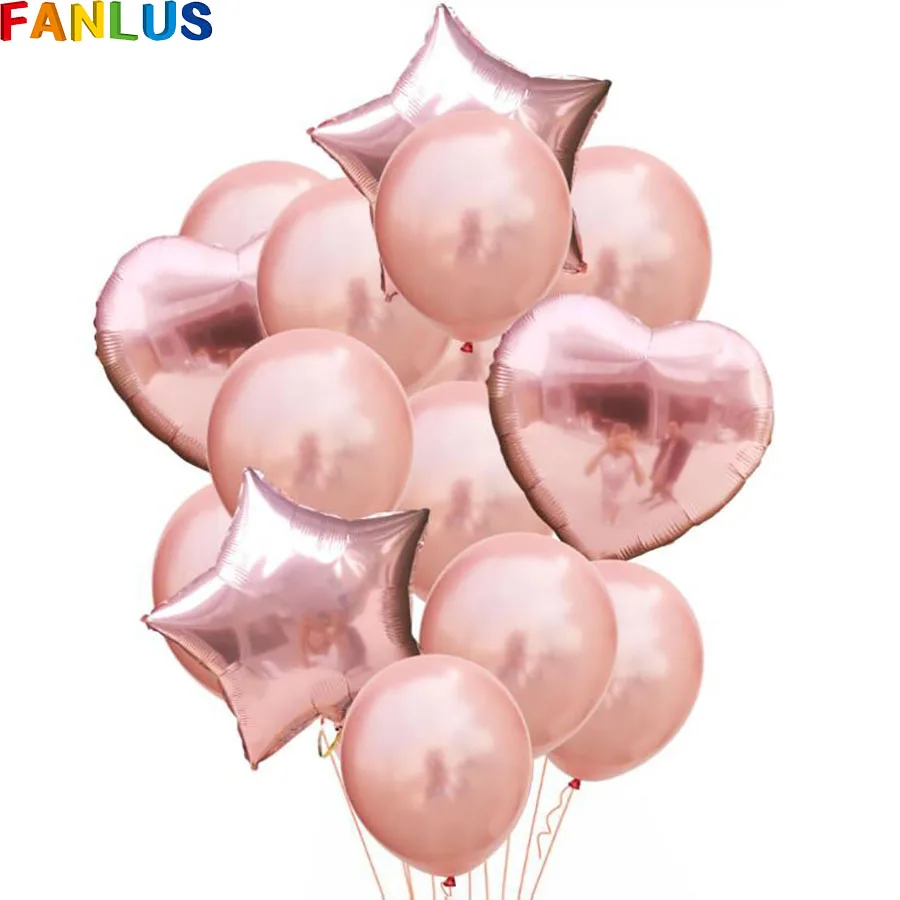 14pcs/lot Rose Gold Heart Foil Balloon Star Globos Latex Balloon Ballons Happy Birthday Wedding Party Decorations Supplies Decor
14pcs/lot Rose Gold Heart Foil Balloon Star Globos Latex Balloon Ballons Happy Birthday Wedding Party Decorations Supplies Decor
