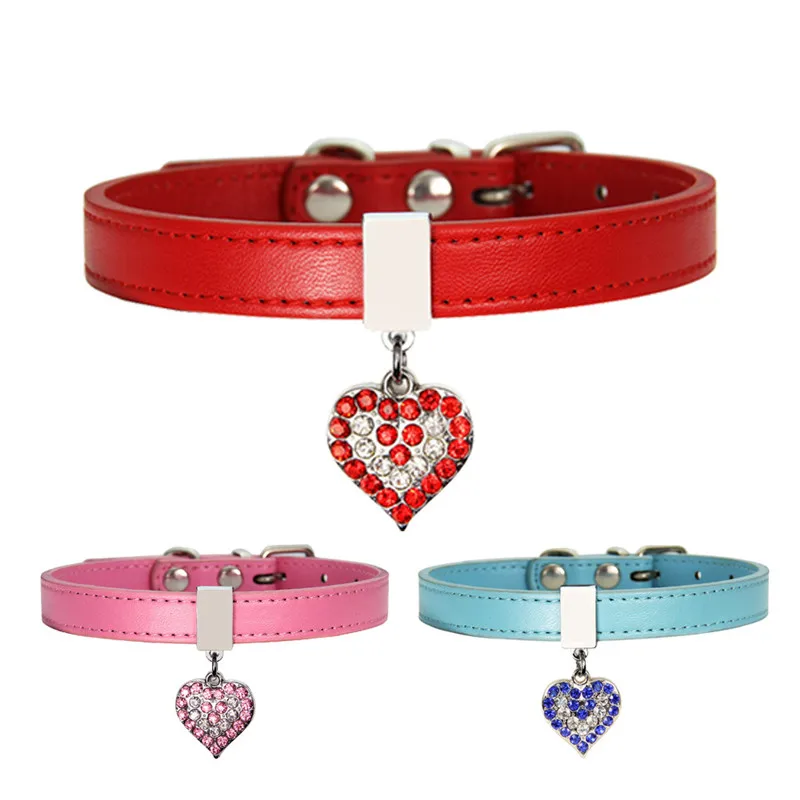 Fashion Pu Leather Pet Dog Collar Diamond Heart Pendant for Puppy Cat Chihuahua Small Dog Neck Strap Adjustable
Fashion Pu Leather Pet Dog Collar Diamond Heart Pendant for Puppy Cat Chihuahua Small Dog Neck Strap Adjustable