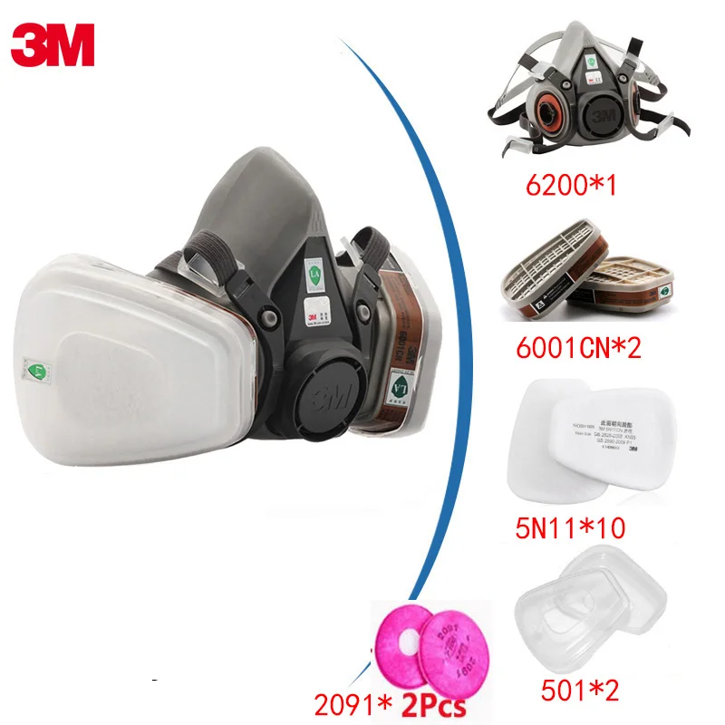 3M 6200 half face gas mask spray paint respirator 17 in 1 set safe work filter dust mask
3M 6200 half face gas mask spray paint respirator 17 in 1 set safe work filter dust mask