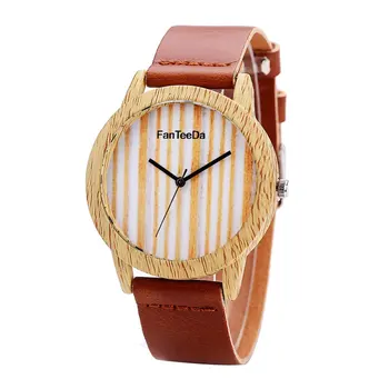 FD070 Stripe Pattern Women Watches Wooden Round Dial Quartz Wristwatch Female Ladies Elegant Fashion Wrist Watches Best Gift
FD070 Stripe Pattern Women Watches Wooden Round Dial Quartz Wristwatch Female Ladies Elegant Fashion Wrist Watches Best Gift