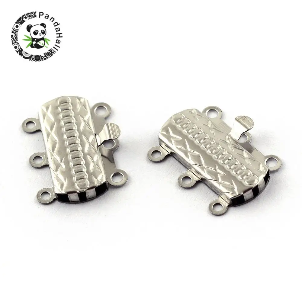 304 Stainless Steel Box Clasps, Rectangle, 6 Hole, 3 Loop, Stainless Steel Color, 19.5x14.5x3.5mm, Hole: 1mm
304 Stainless Steel Box Clasps, Rectangle, 6 Hole, 3 Loop, Stainless Steel Color, 19.5x14.5x3.5mm, Hole: 1mm