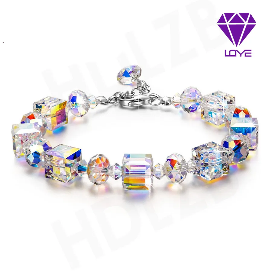 Фото Austrian crystal sugar cube bracelet shine AB color exquisite luxury fashion jewelry | Украшения и аксессуары