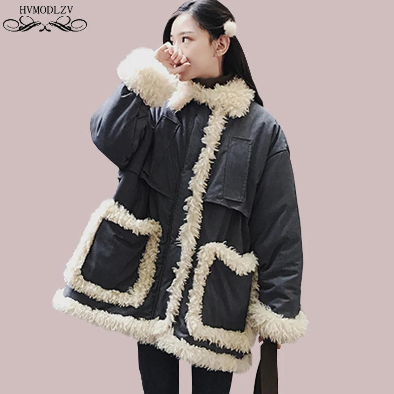 Women's Winter Basic Jacket 2019 New Lamb Wool Stitching Down Cotton Jacket Long Cotton Parka Fashion Warm Coat Plus Size HJ180
Women's Winter Basic Jacket 2019 New Lamb Wool Stitching Down Cotton Jacket Long Cotton Parka Fashion Warm Coat Plus Size HJ180