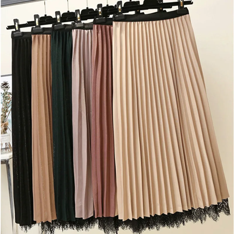 Azterumi Women Vintage Lace Stitching Velvet Skirt Spring New 2019 High Waist Midi Skirts Black Khaki Apricot Green Pink Skirt
Azterumi Women Vintage Lace Stitching Velvet Skirt Spring New 2019 High Waist Midi Skirts Black Khaki Apricot Green Pink Skirt