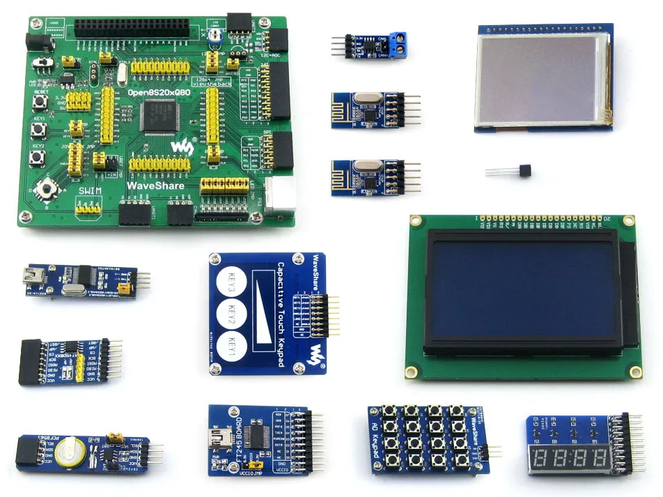 Parts STM8 Board STM8S208MB STM8S208 STM8 Development Board +Touch LCD+Capacitive Touch Keypad+12 Modules=Open8S208Q80-B
Parts STM8 Board STM8S208MB STM8S208 STM8 Development Board +Touch LCD+Capacitive Touch Keypad+12 Modules=Open8S208Q80-B