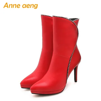 2019 New Winter Women Ankle Boots Platform High Heel zip pointed Toe Zip Sexy Ladies Motorcycle Boots Red Women Shoes Size 33-42
2019 New Winter Women Ankle Boots Platform High Heel zip pointed Toe Zip Sexy Ladies Motorcycle Boots Red Women Shoes Size 33-42
