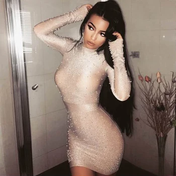 Newest Summer Celebrity Party Women Dress Long Sleeve Turtleneck Beading Sexy Night Out Club Dress Women Vestidos
Newest Summer Celebrity Party Women Dress Long Sleeve Turtleneck Beading Sexy Night Out Club Dress Women Vestidos