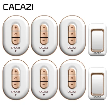 CACAZI Wireless Doorbell Waterproof 280M Remote 2 Battery Button + 6 Receivers 6 Volume 48 Chime Home Cordless Bell US EU Plug
CACAZI Wireless Doorbell Waterproof 280M Remote 2 Battery Button + 6 Receivers 6 Volume 48 Chime Home Cordless Bell US EU Plug