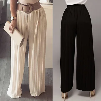 Women High Waist Wide Leg Pants Pleated pants Palazzo Casual Loose Stragiht Trousers
Women High Waist Wide Leg Pants Pleated pants Palazzo Casual Loose Stragiht Trousers