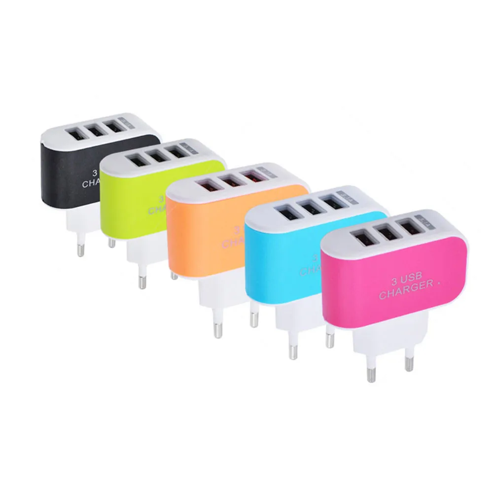 

3 Ports 3.1A Triple USB Port Wall Home Travel AC Charger Adapter For Samsung EU Plug Mobile Phone Charger For iphone X #yl